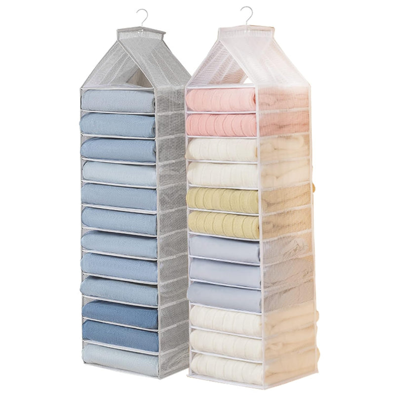 2 Packs Yoga Legging Storage Organizer Hanging Clothes Storage Shelf, Foldable H