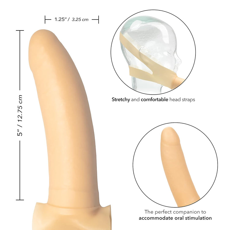 Original Accommodator Latex Dong – Hands Free Strap On Probe For Couples – Adult Dildo Sex Toys - Ivory