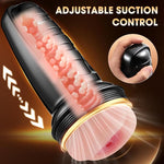 Anal Male Masturbator with 7.3-Inch Textured TPE Sleeve & Adjustable Suction