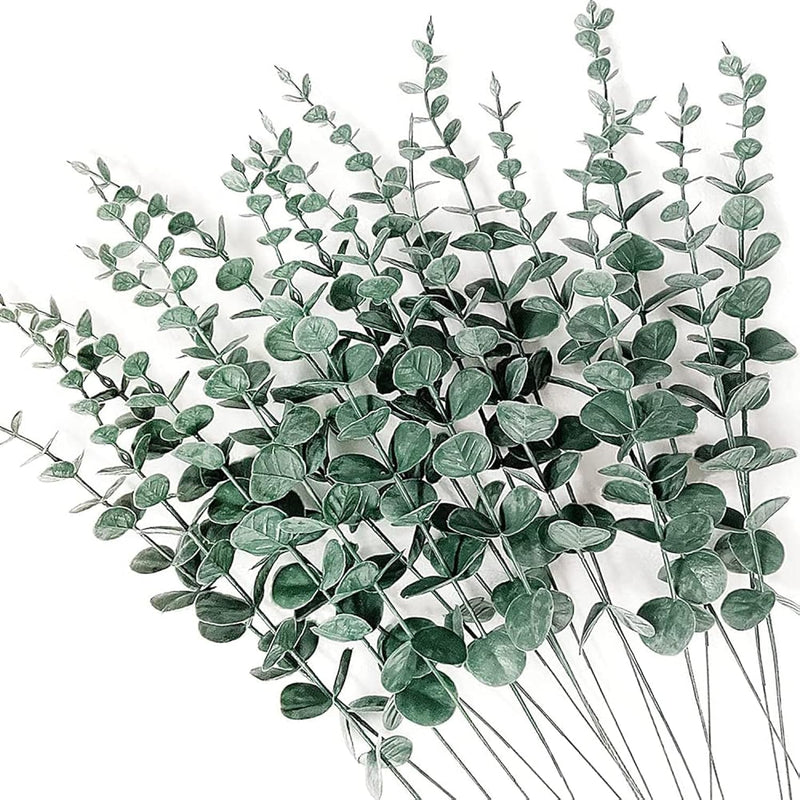 36Pcs Eucalyptus Stems Artificial Eucalyptus Leaves Fake Greenery Branches Ste