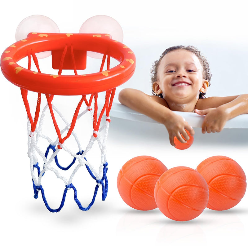 Bath Toys, Bathtub Basketball Hoop For Kids, Toddlers, Boys, And Girls, 3 B
