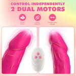 Rosysrosy Double-Ended Vibrator Vibrating Dildo For Couple Sex Toys - 15.7 Inches Strapless G Spot Dildos Silicone Fake Penis With 10 Vibration Remote For Lesbian Anal Play Adult Toys & Games