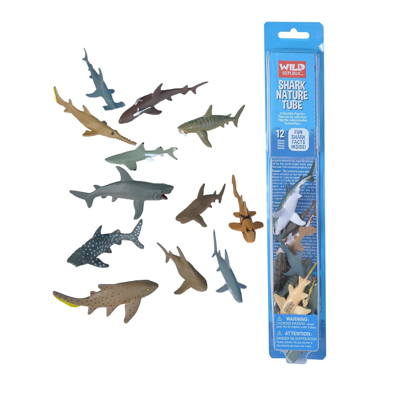 Wild Republic Shark Toys, Nature Tube, Aquatic Animal, Shark Party Supplies