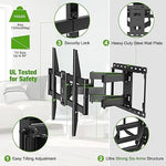 Full Motion TV Wall Mount for Most 47-84 inch Flat Screen/LED/4K TV, TV Mount Bracket Dual Swivel Articulating Tilt 6 Arms, Max VESA 600x400mm, Holds up to 132lbs, Fits 8” 12” 16" Wood Studs