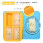 1-Cup Silicone Freezing Tray With Lid,2 Pack,Easy-Release Silicone 1 Cup Freezer Tray,Freezer Containers,Freeze And Store Soup,Broth,Sauce,Leftovers - Makes 8 Perfect 1 Cup Portions
