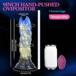 Ovipositor Dildo Punk Alien Ovipositing Dildos With 5 Random Eggs, Laying Egg Dildo Silicone Hand Push Ovipositor For Women And Men Couples