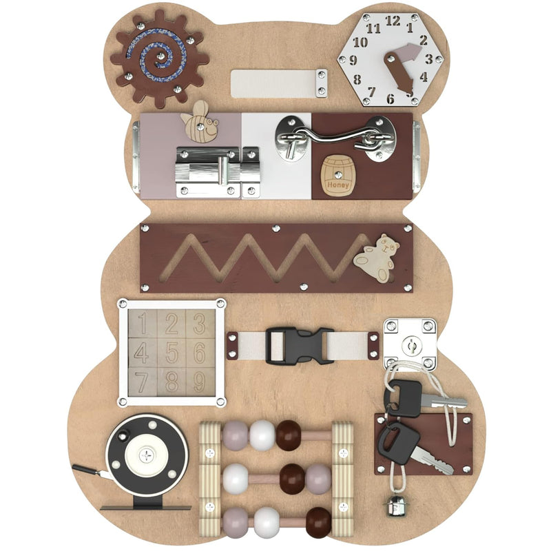 Busy Board For Toddlers Activity Board Bear Shaped Montessori Toys For Kids