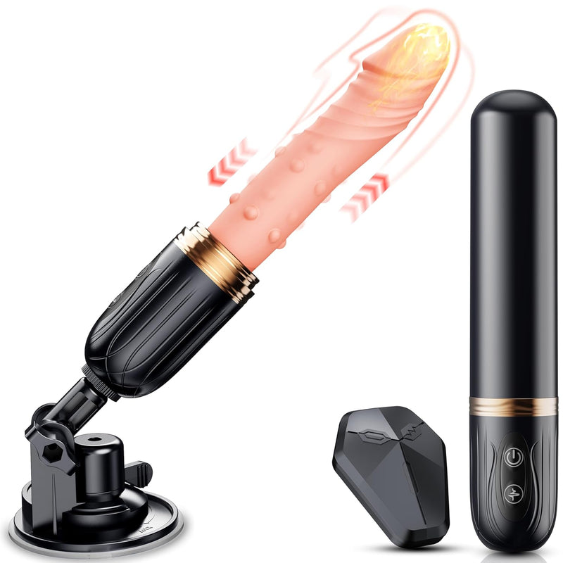 Thrusting Dildo Sex Machine Vibrator Sex Toys, Realistic Suction Cup Dildo With 10 Thrusting & 10 Vibrations, Heating Function, Remote Control G Spot Anal Dildo Adult Sex Toys For Female Men Couples