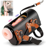 Automatic Wearable Male Masturbator with 10 Thrusting Modes, 2 TPE Sleeves & Strap