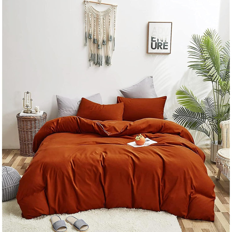 Burnt Orange Comforter Sets Rust Bedding Set Queen Reddish Caramel Color Terra