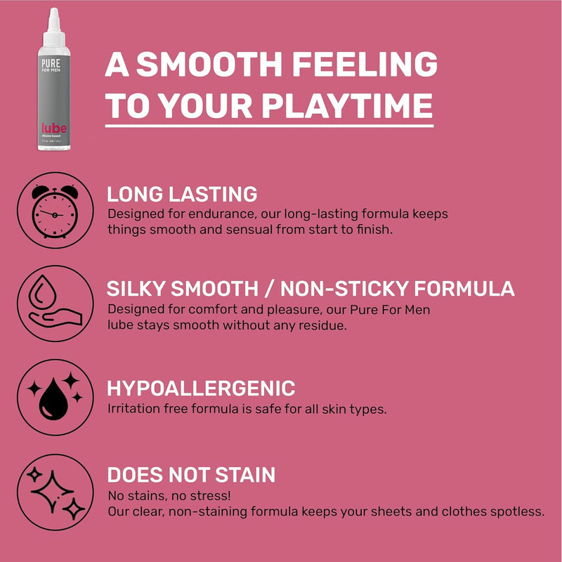 Silicone Based Lube – Long-Lasting Personal Lubricant For Men & Couples – Non-Sticky, Hypoallergenic, Condom & Toy Safe – Water-Resistant – 3 Oz Bottle