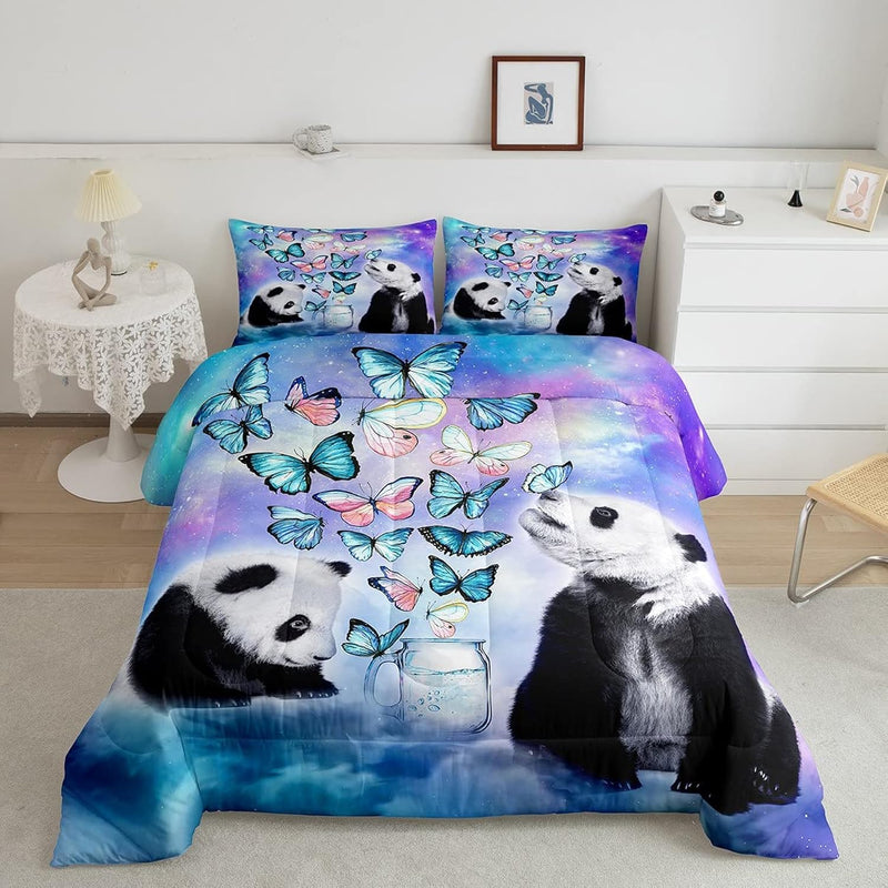 Cute Panda Comforter Set Cartoon Panda Bear Down Comforter For All Season Gala