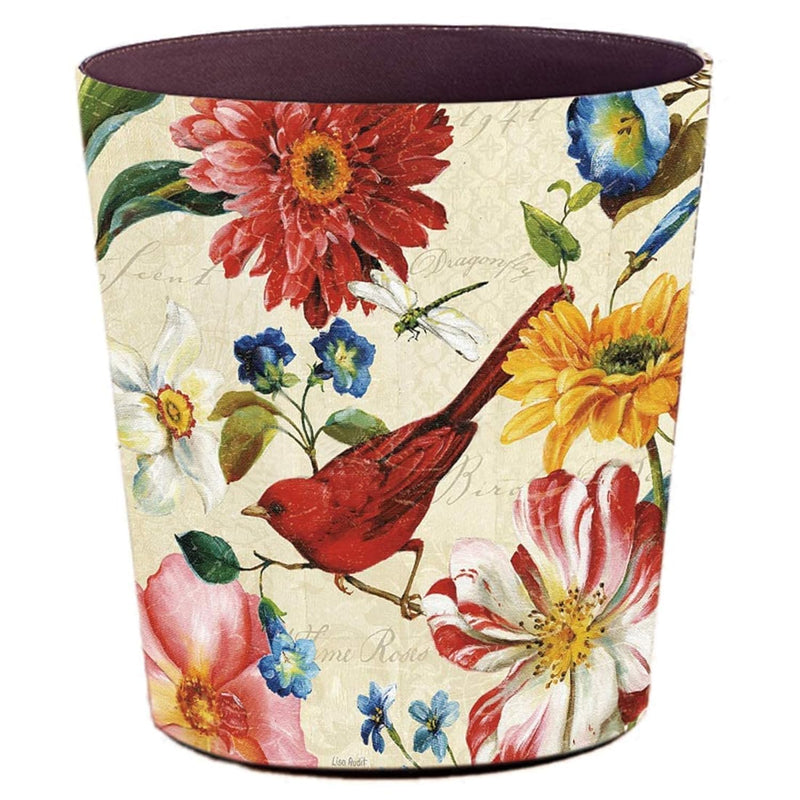 Leather Trash Can, Retro Decorative Waste Basket, 10L Capacity Small Waste Paper