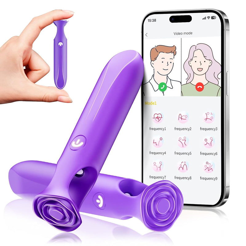 Mini Bullet Vibrator - App Long Distance Vibrator Sex Toys, G Spot Lipstick Vibrator With 9 Vibration Modes, Discreet Female Vibrators For Travel, Adult Sex Toys & Games For Couples (Purple)