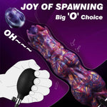 10" Fantasy Monster Dildo with Egg Depositor, Knotted Design & Inflatable Pump