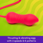 Petal Power Dual Stimulation Pleasure Air Rose Toy & Thrusting Egg Vibrator And Enjoy Water Based Lube 8.5 Fl Oz - Couples Sex Toys Bundle