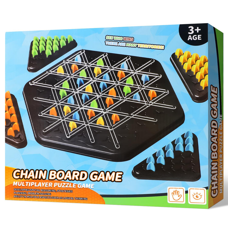 Triggle Game: Chain Triangle Chess Game For Family Night And Travel, Board