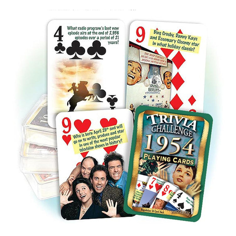 1954 Trivia Challenge Playing Cards: Birthday Gift
