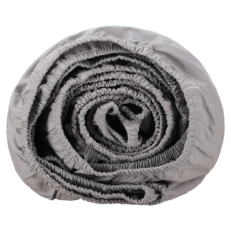 100% Pure Cotton Percale Fitted Sheet - Light Gray Cal King Fitted Sheet - Lon