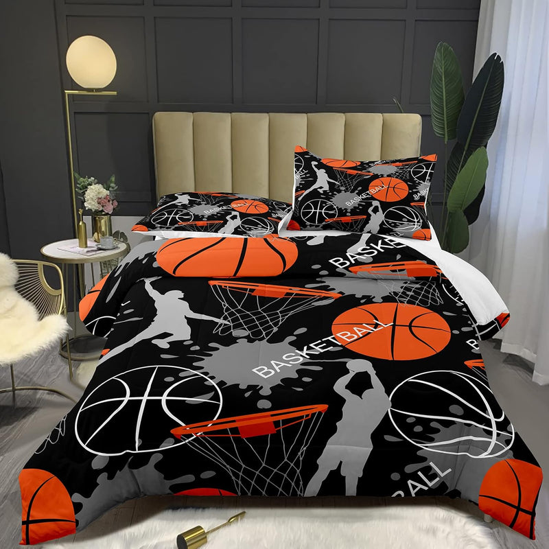 3D Basketball Sports Comforter Gamer Comforter Set For Teen Boys,Kids Soft Mic