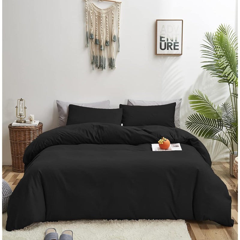Black Comforter Set Queen Black Bedding Set Pure Black Queen Bedding Soft Dura