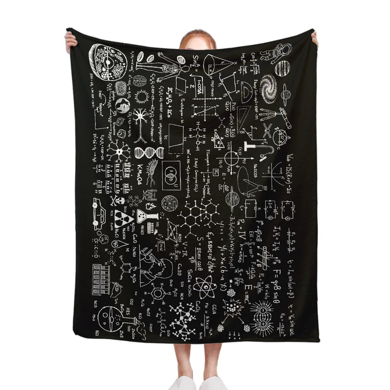 Science Formulas Chalkboard Math Physics Equation Blanket Flannel Throw Lightw