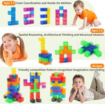 Transparent Rainbow Magnetic Building Cubes for Kids Ages 4-8