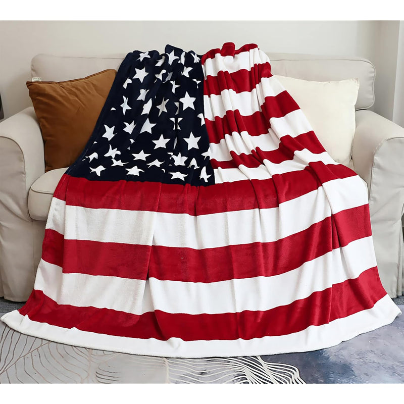 American Flag Blanket, Super Soft Flannel Twin Throw Blanket 60 80 For Bed Cou