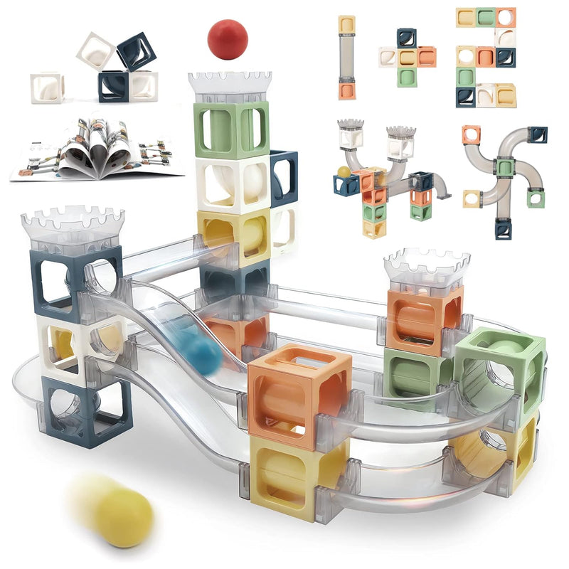 Marble Run For Kids Ages 4 8, Magnetic Building Toy Stacking Block Sets, 41