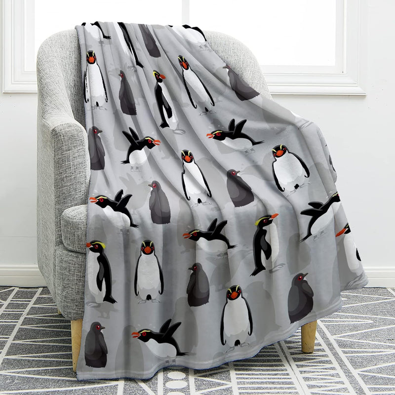 Penguin Blanket Antarctic Animals Gifts For Women Kids Boys Home Bedroom Livin