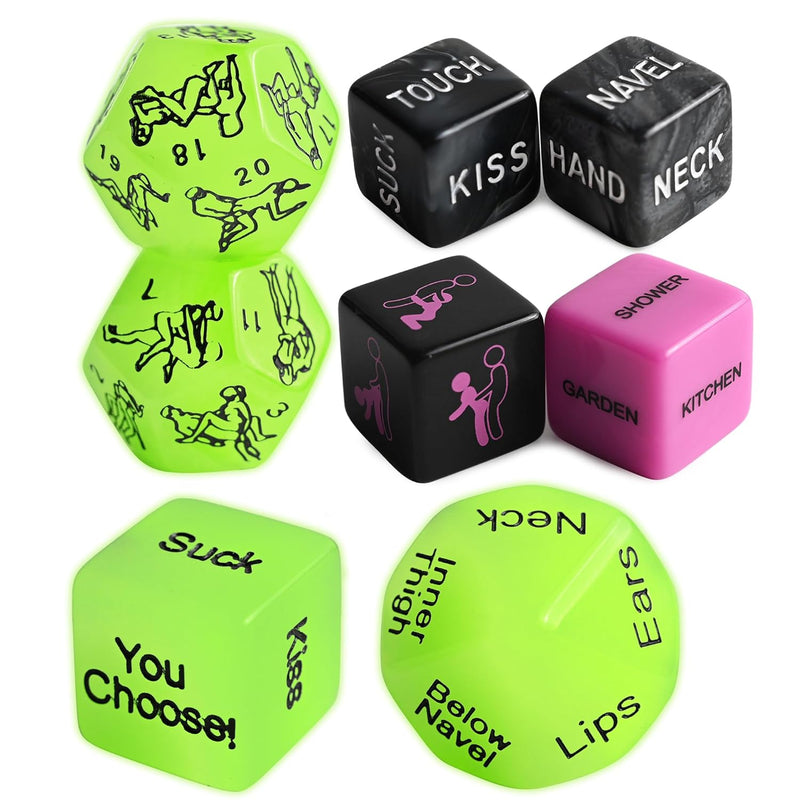 Position Sex Dice Sex Things For Couples Kinky, Adult Sex Toys & Games For Couple Erotic Toys Naughty Date Night Dice Set Glow In The Dark Dices Gift Ideas For Bedroom Anniversary Valentines