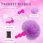 Small Rabbit Tail Anal Plug?Silicone Anal Sex Toys For Beginners?Butt Plug For Cospaly?Small Size For Long Time Comfortable Wear (Purple)