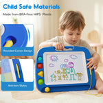 Large Magnetic Drawing Board for Kids with Secure Stamps