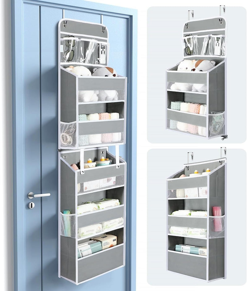 6-Shelf Detachable Over The Door Organizer - Heavy-Duty 44lb Capacity Bathroom Closet Organizers and Storage - Versatile Toy Storage Organizer for Baby Essentials Stuffed Animal Storage
