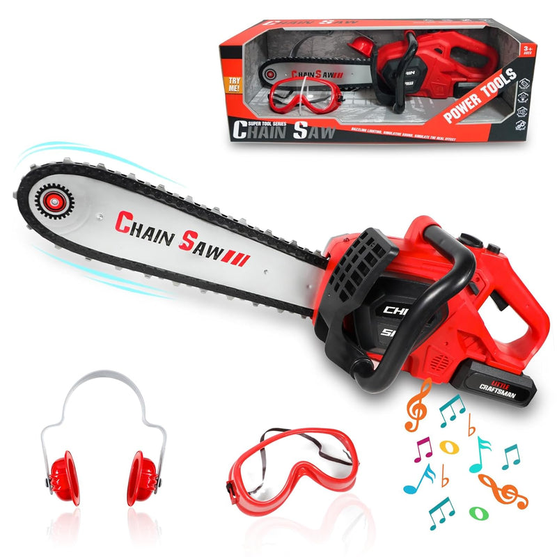 Toy Chainsaw For Kids, Pretend Play Series Outside Kids Chainsaw Toy With Rota