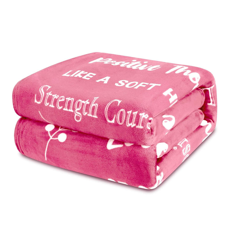 Breast Cancer Gifts For Women Fleece Healing Thoughts Blanket Super Soft & War