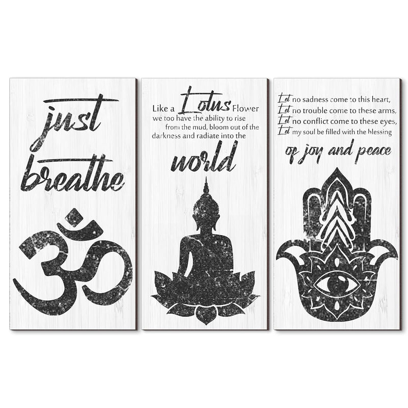 3 Pieces Buddha Quotes Wall Decors Inspirational Wall Arts Zen Meditation Deco