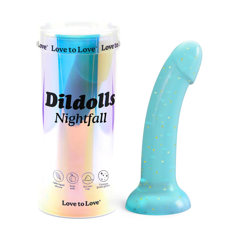Dildolls - Flexible Dildo With Curved Style - Ultra Soft Silicone Dildo For Women Adult Sex - Smooth Penis Female Sex Toy - Women Sex Toys (Nightfall)