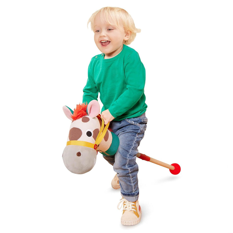 Battat – Classic Hobby Horse – Plush Stick Horse – Wooden Pole & Sensory Te