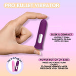 Pro Bullet Vibrator Adult Sex Toy Mini Vibrator Personal Massager Waterproof Usb Rechargeable Body-Safe Silicone Discreet G-Spot Vibrator With 10 Modes (Purple)