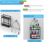 Shower Caddy, 10.4" x 4.5" x 22.04" Hanging Shower Caddy Organizer Over Shower Head Big Capacity for Shampoo, Conditioner with Hooks for Razor/Sponge, Matte Black