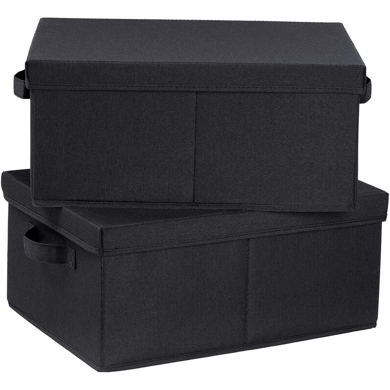 Storage Bins With Lids For Organizing, Pack Of 2, Storage Boxes With 2 Carrying