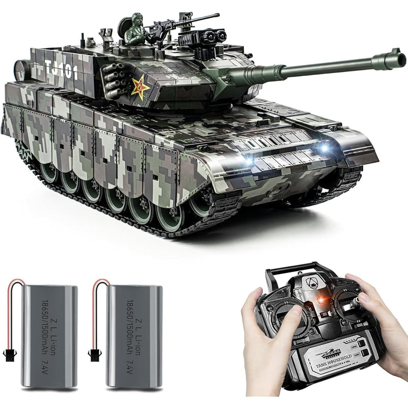 1:18 Rc Tank, 2.4Ghz Chinese 99 Main Remote Control Battle Tank, 15 Channel Rc