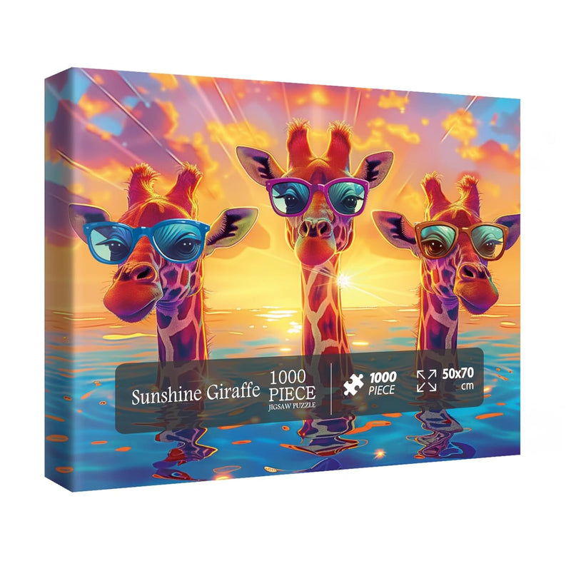 Funny Giraffe Puzzles For Adults 1000 Pieces Fantasy Ocean, Colorful Animal