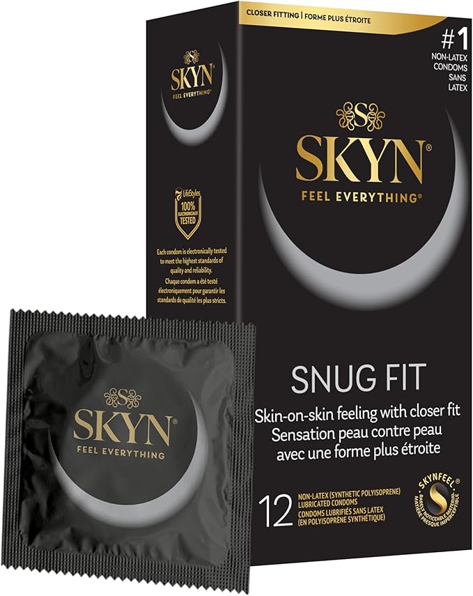 FIT Non-Latex Condoms, Ultra-Thin & Lubricated for Comfort, 12-Count