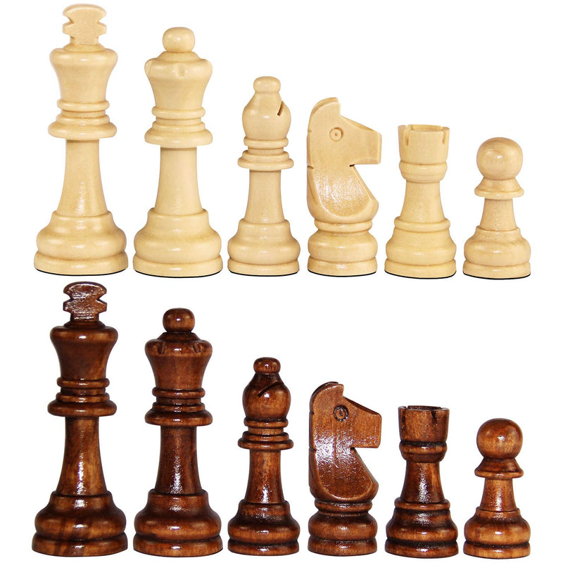 Wooden Chess Pieces, Tournament Staunton Wood Chessmen Pieces Only, 3.15” K