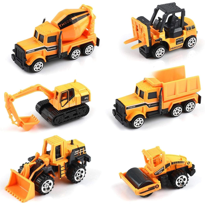 Small Construction Toys, 6Pcs Construction Vehicles Trucks Kids Birthday Gi