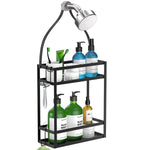 Shower Caddy, 10.4" x 4.5" x 22.04" Hanging Shower Caddy Organizer Over Shower Head Big Capacity for Shampoo, Conditioner with Hooks for Razor/Sponge, Matte Black