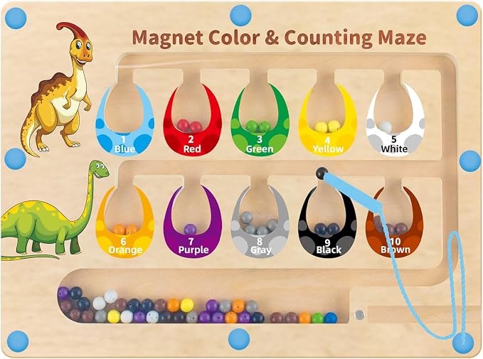 Magnetic Color and Number Maze Toy for Kids Ages 3-5