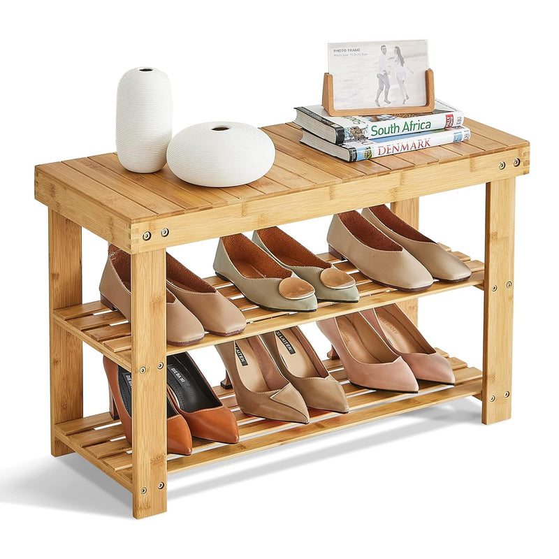 Shoe Rack Bench,3 Tier Shoe Rack Bench, Premium Shoe Organizer Or Entryway Ben